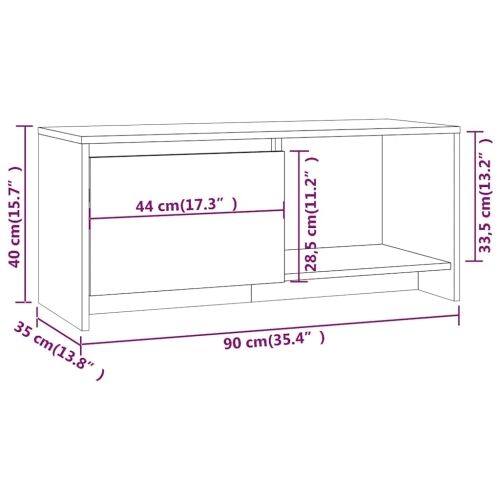 TV ormarić boja dimljenog hrasta 90x35x40 cm konstruirano drvo - Dimljeni hrast Cijena