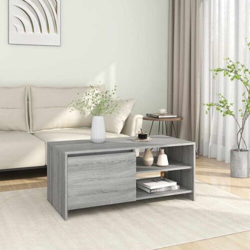 Stolić za kavu boja hrasta 102 x 50 x 45 cm konstruirano drvo - Sivi hrast sonoma Cijena