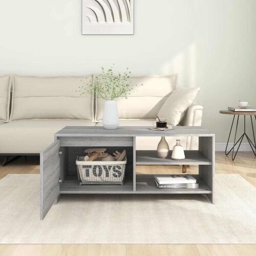 Stolić za kavu boja hrasta 102 x 50 x 45 cm konstruirano drvo - Sivi hrast sonoma Cijena