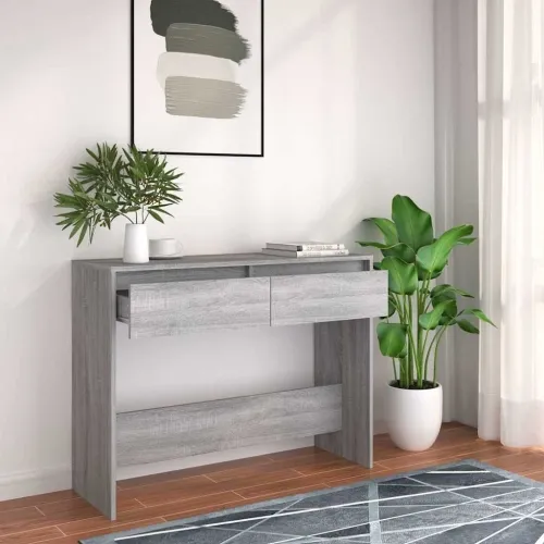 Konzolni stol siva boja hrasta 100x35x76,5 cm konstruirano drvo - Sivi hrast sonoma Cijena