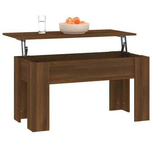 Stolić za kavu smeđa boja hrasta 101x49x52 cm konstruirano drvo - Smeđi hrast 101 x 49 x 52.5 cm Cijena
