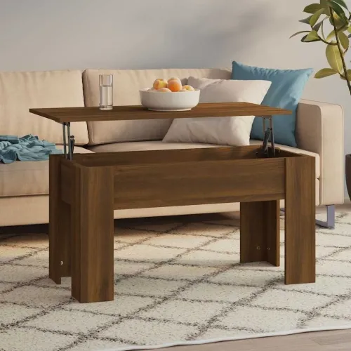 Stolić za kavu smeđa boja hrasta 101x49x52 cm konstruirano drvo - Smeđi hrast 101 x 49 x 52.5 cm Cijena