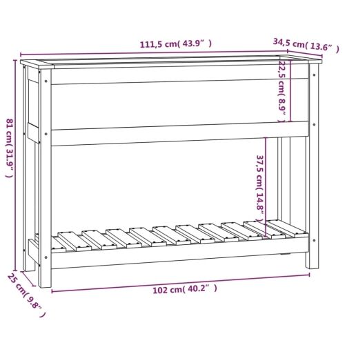 Sadilica s policom 111,5x34,5x81 cm od masivne borovine - Prirodna 111.5 x 34.5 x 81 cm Cijena