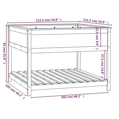 Sadilica s policom bijela 111,5x111,5x81 cm od masivne borovine - Bijela 111.5 x 111.5 x 81 cm Cijena