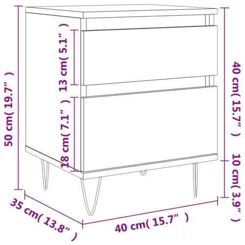 Noćni ormarići 2 kom boja hrasta 40x35x50 cm konstruirano drvo - Sonoma hrast 2 Cijena
