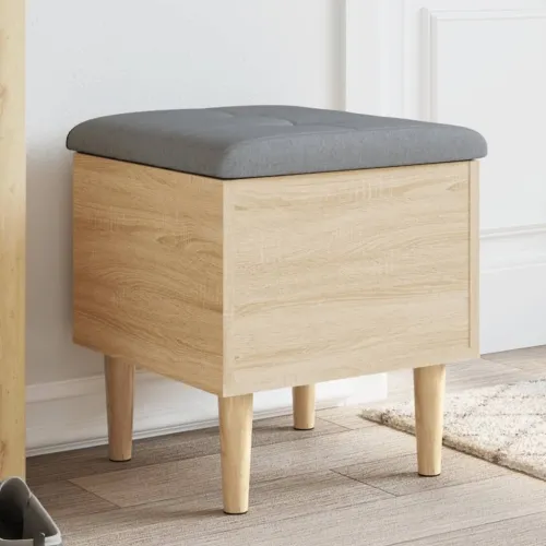 Klupa za pohranu boja hrasta 42x42x46 cm od konstruiranog drva - Sonoma hrast 42 x 42 x 46 cm Cijena