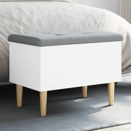 Klupa za pohranu bijela 62 x 42 x 46 cm od konstruiranog drva - Bijela 62 x 42 x 46 cm Cijena