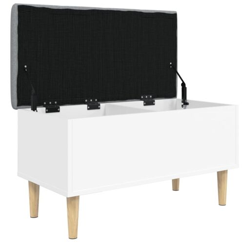 Klupa za pohranu bijela 82x42x46 cm od konstruiranog drva - Bijela 82 x 42 x 46 cm Cijena