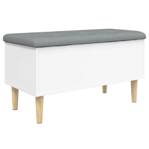 Klupa za pohranu bijela 82x42x46 cm od konstruiranog drva - Bijela 82 x 42 x 46 cm Cijena