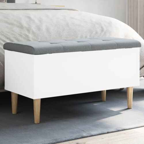 Klupa za pohranu bijela 82x42x46 cm od konstruiranog drva - Bijela 82 x 42 x 46 cm Cijena