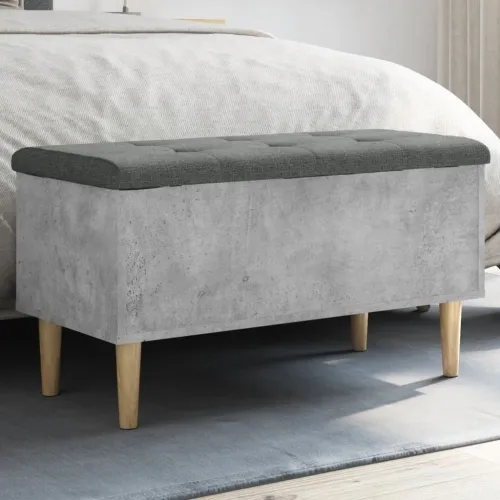 Klupa za pohranu siva boja betona 82x42x46 cm konstruirano drvo - Beton siva 82 x 42 x 46 cm Cijena
