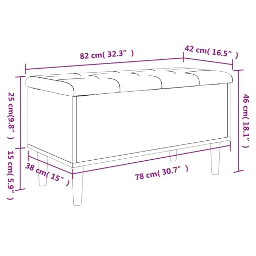 Klupa za pohranu siva boja betona 82x42x46 cm konstruirano drvo - Beton siva 82 x 42 x 46 cm Cijena