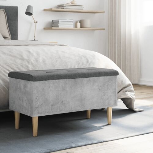 Klupa za pohranu siva boja betona 82x42x46 cm konstruirano drvo - Beton siva 82 x 42 x 46 cm Cijena