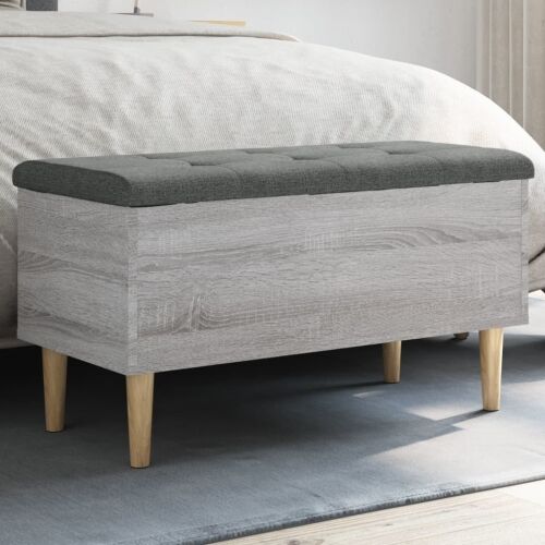 Klupa za pohranu siva boja hrasta 82x42x46 cm konstruirano drvo - Sivi hrast sonoma 82 x 42 x 46 cm Cijena