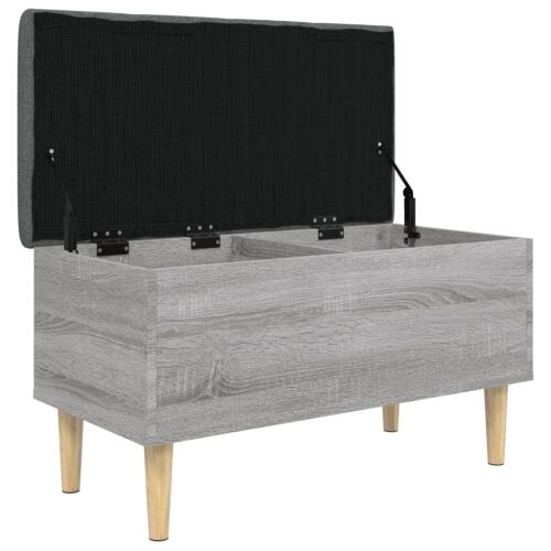 Klupa za pohranu siva boja hrasta 82x42x46 cm konstruirano drvo - Sivi hrast sonoma 82 x 42 x 46 cm Cijena
