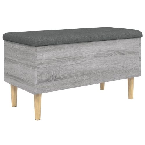 Klupa za pohranu siva boja hrasta 82x42x46 cm konstruirano drvo - Sivi hrast sonoma 82 x 42 x 46 cm Cijena