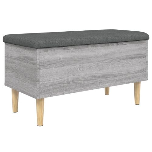 Klupa za pohranu siva boja hrasta 82x42x46 cm konstruirano drvo - Sivi hrast sonoma 82 x 42 x 46 cm Cijena