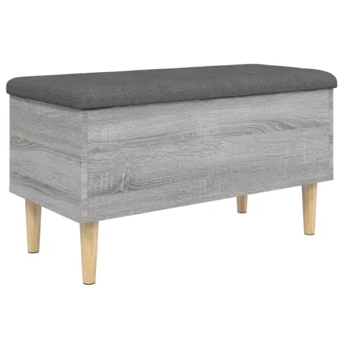 Klupa za pohranu siva boja hrasta 82x42x46 cm konstruirano drvo - Sivi hrast sonoma 82 x 42 x 46 cm Cijena