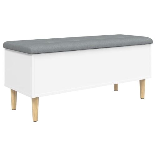 Klupa za pohranu bijela 102x42x46 cm od konstruiranog drva - Bijela 102 x 42 x 46 cm Cijena