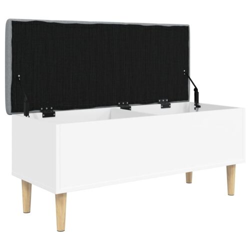 Klupa za pohranu bijela 102x42x46 cm od konstruiranog drva - Bijela 102 x 42 x 46 cm Cijena