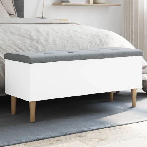 Klupa za pohranu bijela 102x42x46 cm od konstruiranog drva - Bijela 102 x 42 x 46 cm Cijena