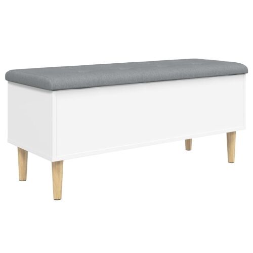 Klupa za pohranu bijela 102x42x46 cm od konstruiranog drva - Bijela 102 x 42 x 46 cm Cijena