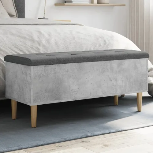 Klupa za pohranu boja betona 102x42x46 cm konstruirano drvo - Beton siva 102 x 42 x 46 cm Cijena