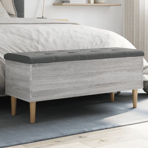 Klupa za pohranu siva boja hrasta 102x42x46cm konstruirano drvo - Sivi hrast sonoma 102 x 42 x 46 cm Cijena