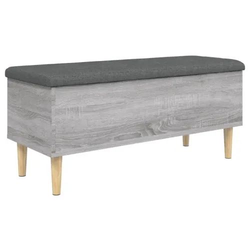 Klupa za pohranu siva boja hrasta 102x42x46cm konstruirano drvo - Sivi hrast sonoma 102 x 42 x 46 cm Cijena