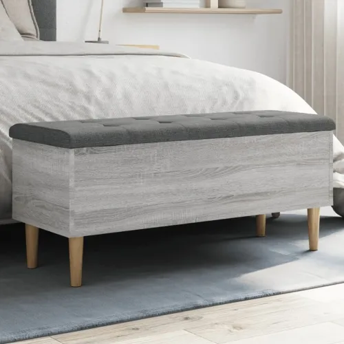 Klupa za pohranu siva boja hrasta 102x42x46cm konstruirano drvo - Sivi hrast sonoma 102 x 42 x 46 cm Cijena