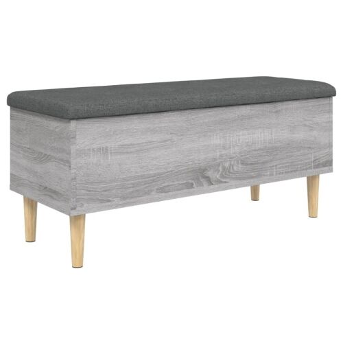 Klupa za pohranu siva boja hrasta 102x42x46cm konstruirano drvo - Sivi hrast sonoma 102 x 42 x 46 cm Cijena