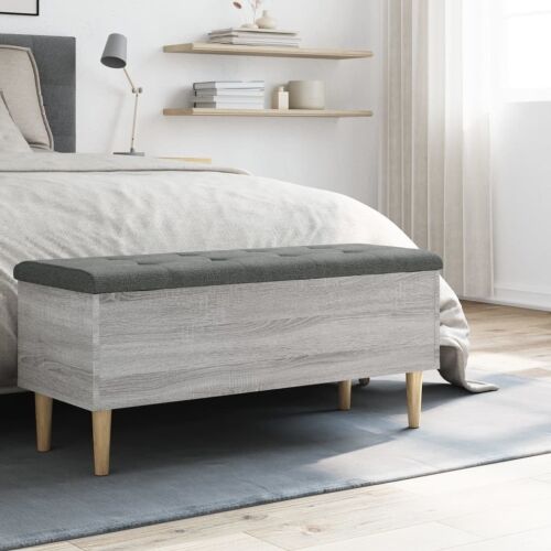 Klupa za pohranu siva boja hrasta 102x42x46cm konstruirano drvo - Sivi hrast sonoma 102 x 42 x 46 cm Cijena