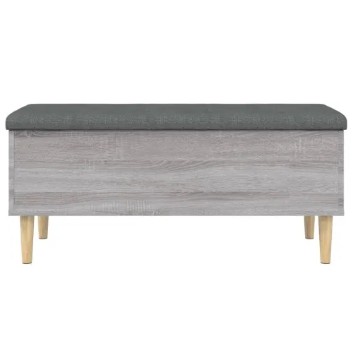 Klupa za pohranu siva boja hrasta 102x42x46cm konstruirano drvo - Sivi hrast sonoma 102 x 42 x 46 cm Cijena