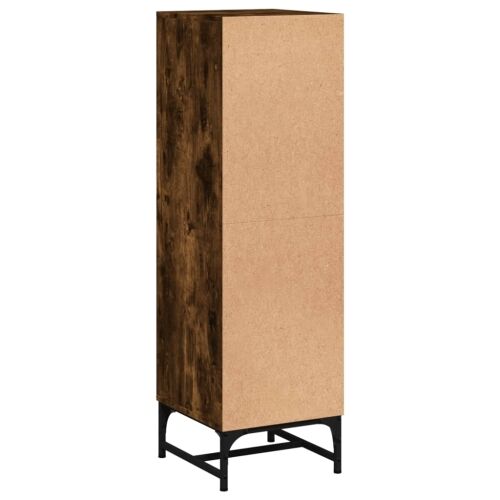 Visoka komoda sa staklenim vratima boja hrasta 35 x 37 x 120 cm - Dimljeni hrast Cijena