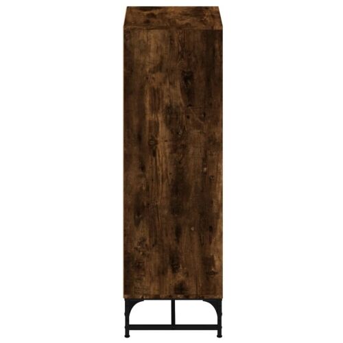 Visoka komoda sa staklenim vratima boja hrasta 35 x 37 x 120 cm - Dimljeni hrast Cijena