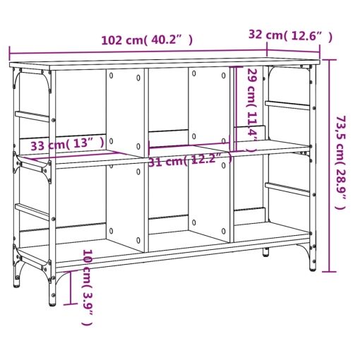 Komoda smeđa boja hrasta 102x32x73,5 cm od konstruiranog drva - Smeđi hrast 73.5 cm Cijena