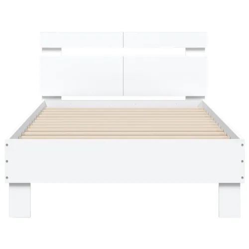 Okvir za krevet s uzglavljem i LED svjetlima bijeli 100x200 cm - Bijela 100 x 200 cm Cijena