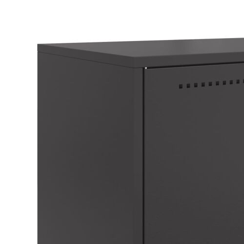 Visoka komoda crna 68,5 x 38,5 x 123,5 cm čelična - Crna Cijena