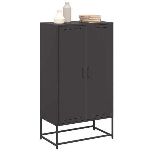 Visoka komoda crna 68,5 x 38,5 x 123,5 cm čelična - Crna Cijena