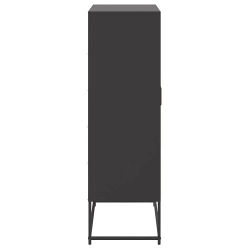 Visoka komoda crna 68,5 x 38,5 x 123,5 cm čelična - Crna Cijena