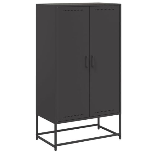 Visoka komoda crna 68,5 x 38,5 x 123,5 cm čelična - Crna Cijena