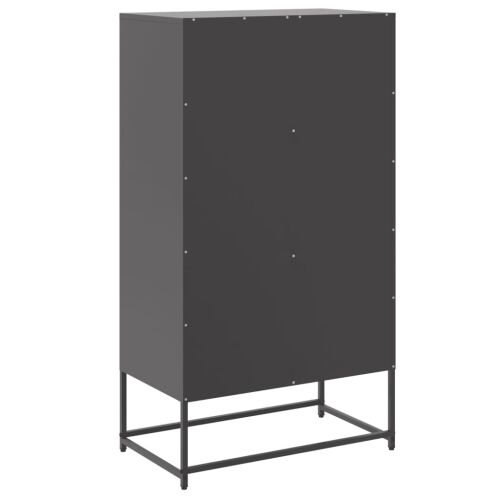 Visoka komoda crna 68,5 x 38,5 x 123,5 cm čelična - Crna Cijena