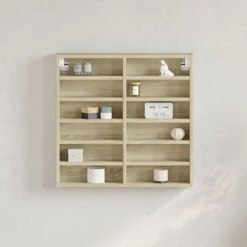 Vitrina boja hrasta sonome 60x8,5x58 cm konstruirano drvo - Sonoma hrast 60 x 8.5 x 58 cm Cijena