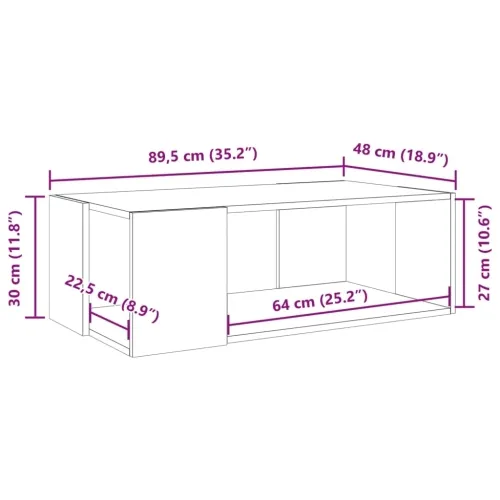 Stolić za kavu boja betona 89,5x48x30 cm konstruirano drvo - Beton siva 89.5 x 48 x 30 cm Cijena