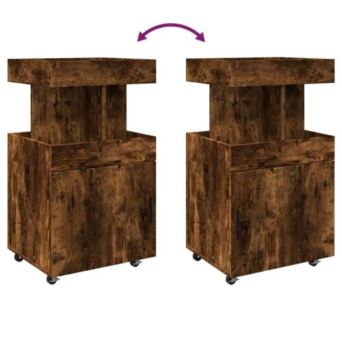 Barska kolica boja hrasta 50 x 41 x 89 cm konstruirano drvo - Dimljeni hrast Cijena