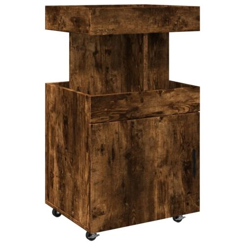Barska kolica boja hrasta 50 x 41 x 89 cm konstruirano drvo - Dimljeni hrast Cijena