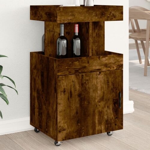 Barska kolica boja hrasta 50 x 41 x 89 cm konstruirano drvo - Dimljeni hrast Cijena