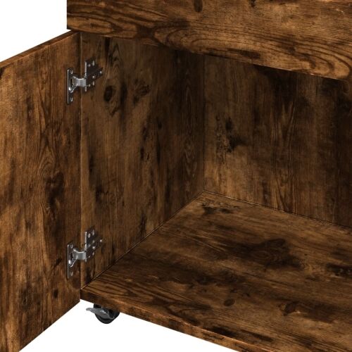 Barska kolica boja hrasta 50 x 41 x 89 cm konstruirano drvo - Dimljeni hrast Cijena