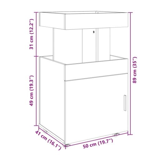 Barska kolica boja hrasta 50 x 41 x 89 cm konstruirano drvo - Dimljeni hrast Cijena