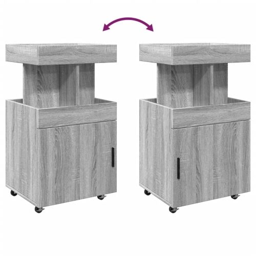 Barska kolica boja smeđeg hrasta 50x41x89 cm konstruirano drvo - Sivi hrast sonoma Cijena